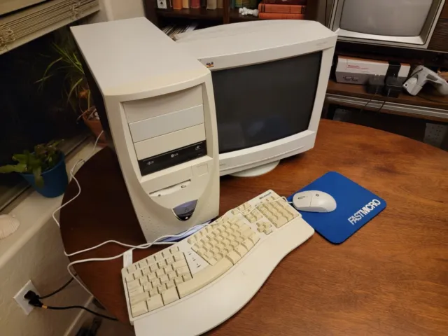 UNIQUE Vintage Windows 98 Desktop Retro PC, Beige and Purple, for Restoration