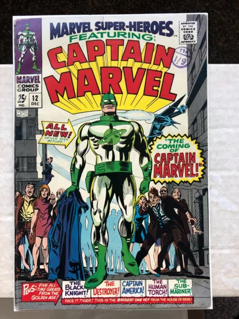 Marvel Super Heroes 12 (1967) Origin & 1st app Captain Marvel (Mar-vell)