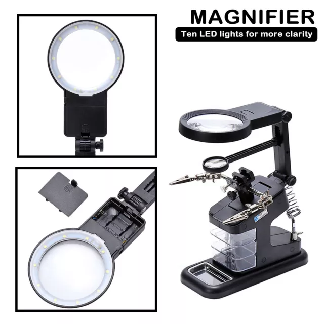 Welding Magnifying Glass with LED Light Lens Auxiliary Loupe Desktop Magnifier 3