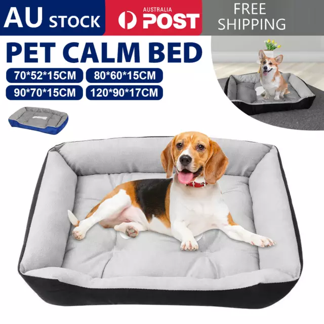 Pet Bed Dog Cat Calming Bed Sleeping Comfy Cave Washable Mat Extra Large AUS