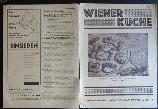 WIENER KÜCHE Nr. 56 vom Juni 1935 Herausgeb. F. Ruhm