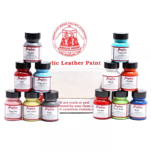 Angelus Acrylic Leather Paint for CUSTOM Sneakers Shoes Jeans 1oz/4oz - SALE !!!