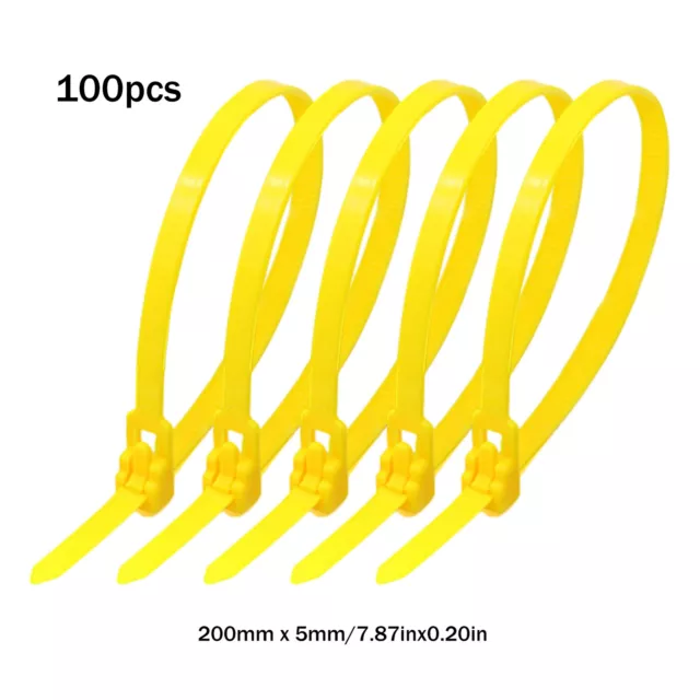 Set of 100 Self-Locking Cable Ties Reusable Heavy Duty Nylon Zip Ties Wrap Wire 3