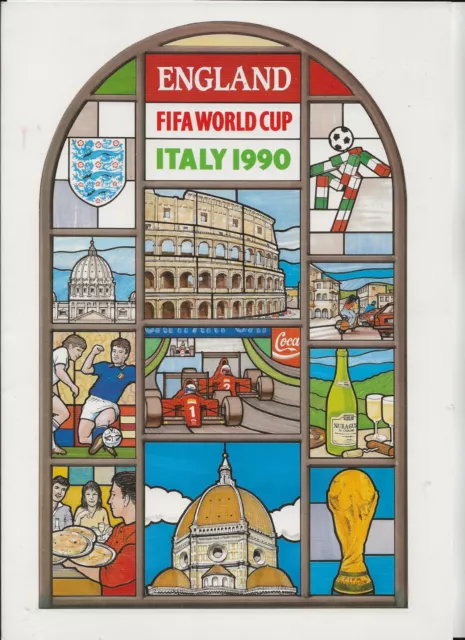 ENGLAND ITALIA 90 WORLD CUP OFFICIAL BROCHURE - many autographs