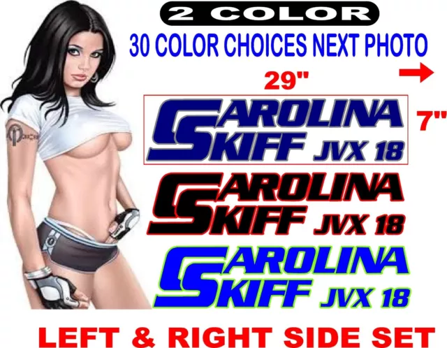 Carolina Skiff JVX 18 HULL SIDE REPLACEMENT DECAL BOAT BOATS DECAL  2 COLORS