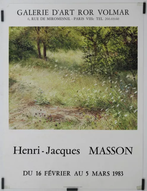 Masson Henri-Jacques Galerie d'art Ror Volmar 1983 Affiche Originale Exposition