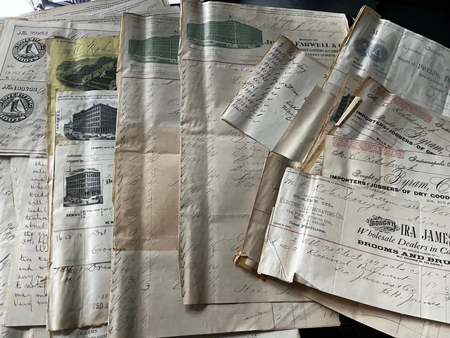 Large Lot Antique Receipts & Billheads 1880'S - Chicago++