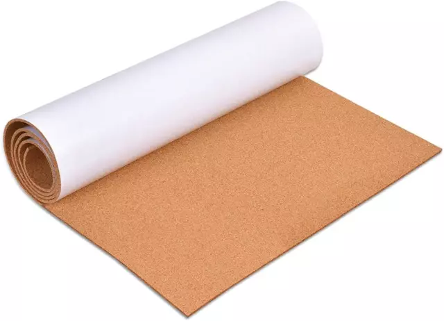 Self-Adhesive Cork Board Roll, 1/8" Thick Cork Boards for Walls, 20"X16" Cork Bo