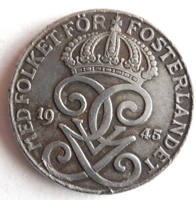 1945 SWEDEN 2 ORE - Excellent Vintage Coin Sweden BIN #3