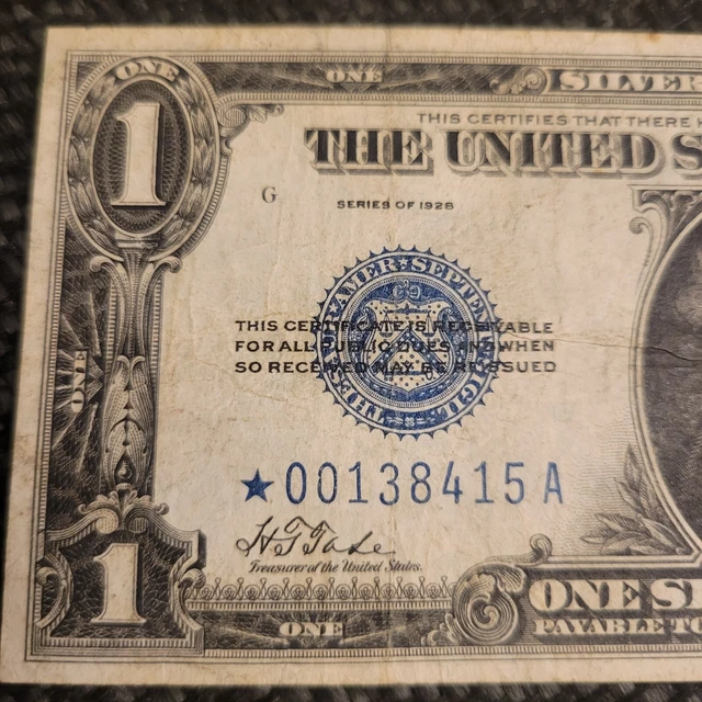 👀⭐️1928-A $1 *Scarce ⭐️Star Note Funny Back⭐️ Small Silver Certificate👀⭐️💥 2