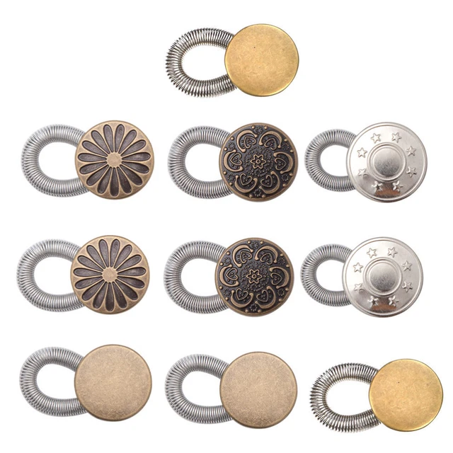 10 Pcs La Ceinture Flexible Boutons Rétractables À Ressort Jean Chic Pantalon