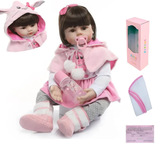 19" Reborn Baby Dolls Silicone Vinyl Realistic Newborn Doll Girl Xmas Gifts UK
