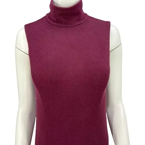 Alice + Olivia Glenn Drop Waist Sleeveless Turtleneck Dress in Merlot Sz 6 3