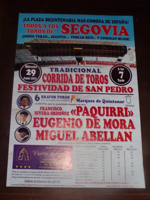 Affiche " la plaza bicentenaria mas comoda de espagna Todos toros SEGOVIA "