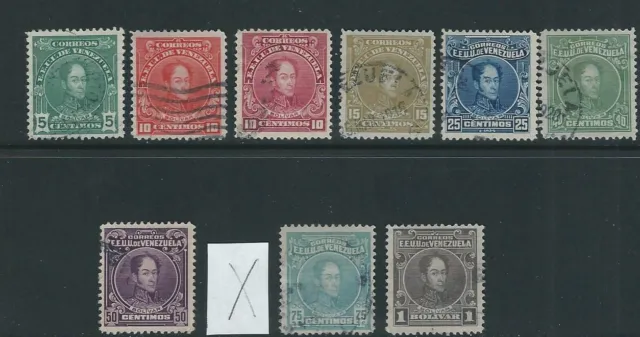 VENEZUELA 1915-23 SIMON BOLIVAR (Scott 259-268 short 266) F/VF USED