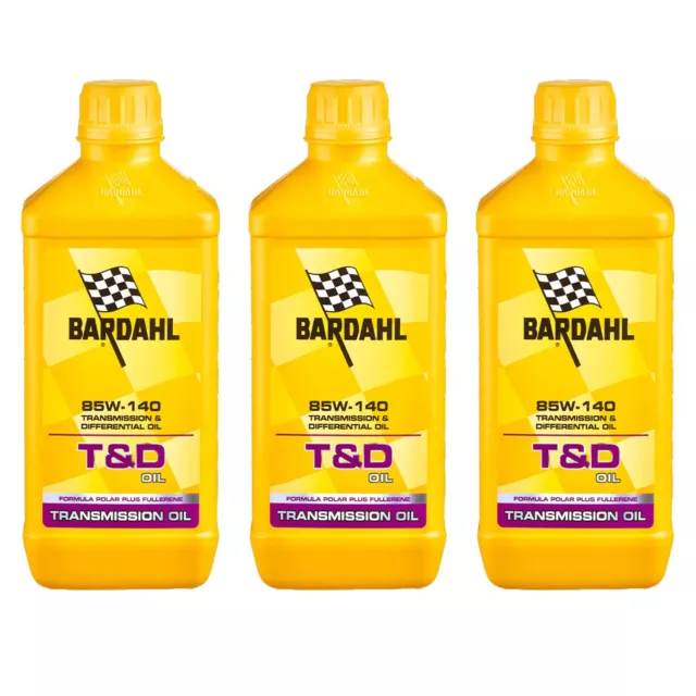 3 LT Olio Trasmissione Cambio Differenziale Bardahl Bardhal T&D Ted OIL 85W140