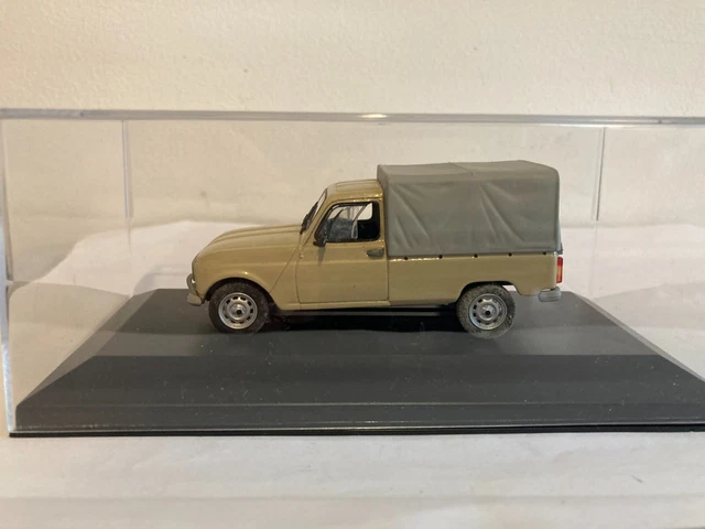 Norev 1/43 Renault 4 F6 Butagaz – Blanche Rayée Bleu, Collection (Boîte Crystal)