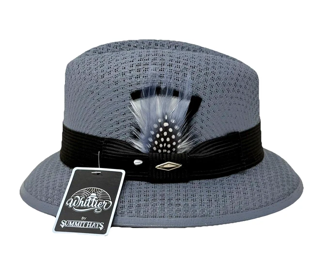 Cholo Hat Mens Black Felt Lowrder Fedora Hat (Whtter) Wth Black