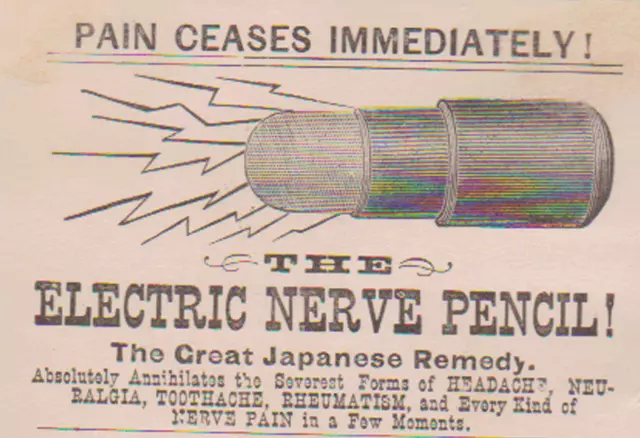 Lowell Ma Trade Card, The Electric Nerve Pencil, Japanese Remedy For Pain  F753 3