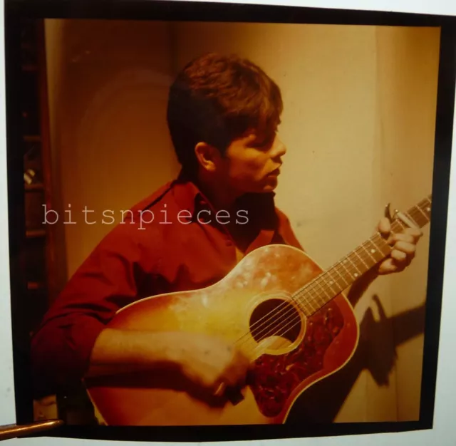 Sir Cliff Richard film transparency with guitar 1960s 2 3/8ths by 2 3/8ths ins