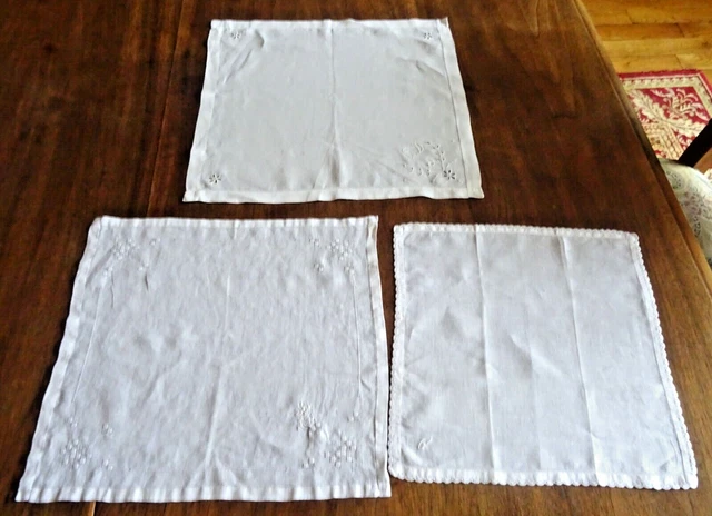 Lot De 5 Mouchoirs Vintage 60's/70's – Petits Carreaux 25cm (coton/lin) – Made In France