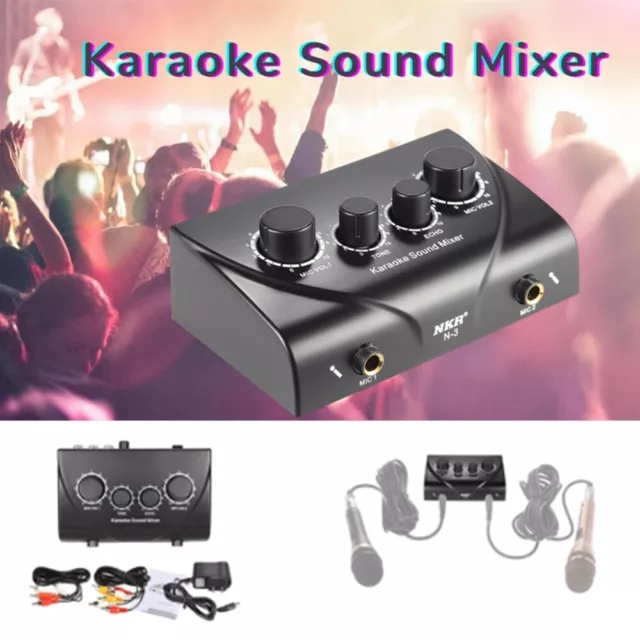 Karaoke Sound Echo Mixer KTV Effects Reverb MIC Preamp for Home Audio System