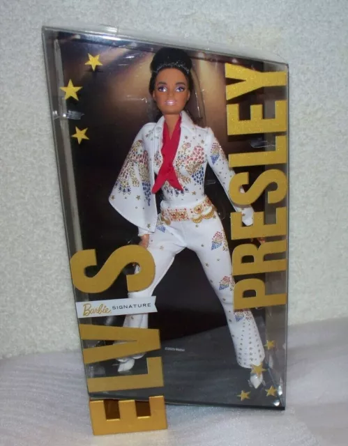 Elvis Presley Barbie Doll 2021 White Eagle Jumpsuit King Of Rock N Roll In Hand!