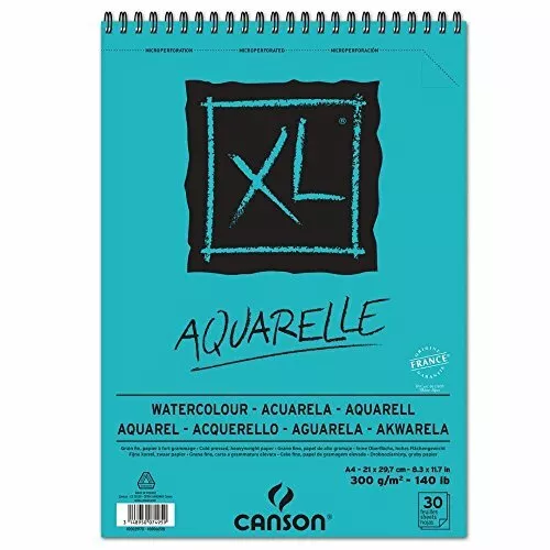 CANSON Skizzenblock und Studienblock XL Aquarelle DIN A4 Papier 30 Blatt 300g/qm