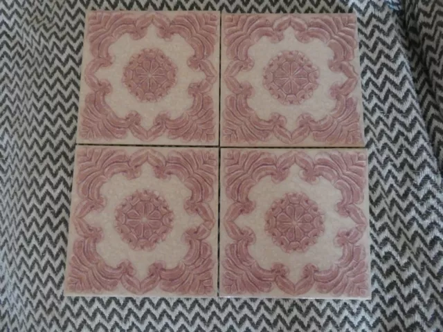 4  VINTAGE 1970s RETRO,CRISTAL  H & R JOHNSON LTD WALL TILES, 6" SQUARE