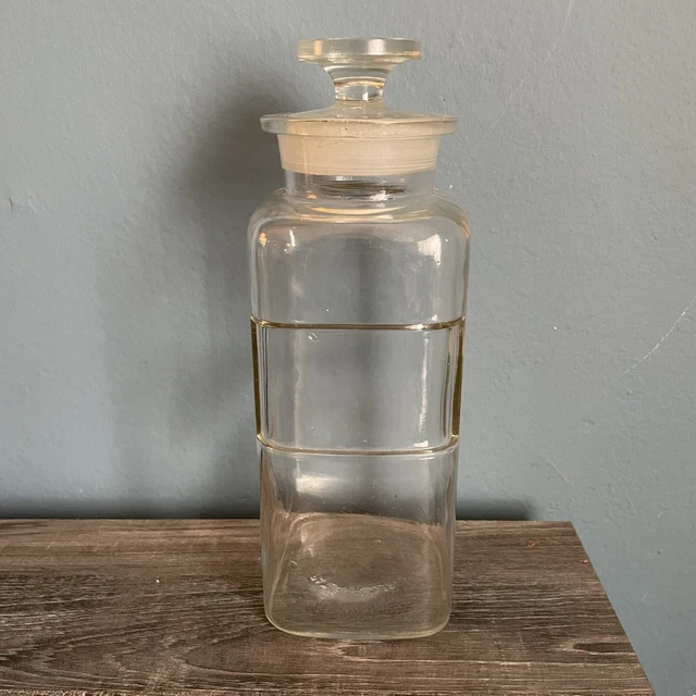 1889 Drug Store Pharmacy Apothecary Medicine Glass Jars Bottle Stopper