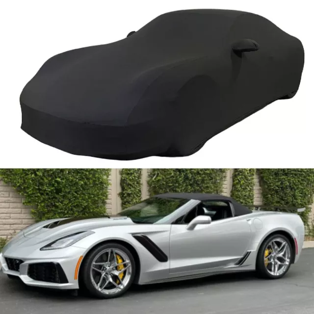 Satin Stretch Indoor Car Cover Scratch Dust Proof For Chevrolet Corvette C8 C7