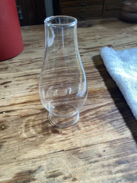 Vintage Glass Oil Hurricane Lamp Chimney Globe Shade 7.5" Tall 2.5”Base