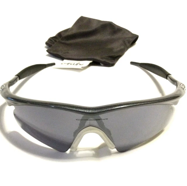 OAKLEY M FRAME SUNGLASSES Metallic Grey Frames w/ Black Iridium Hybrid Lens