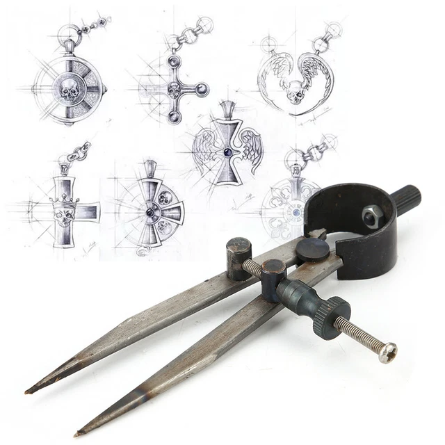 1x Steel Spring Caliper Measure Divider Flat Leg Scribing Compass Tool HR6
