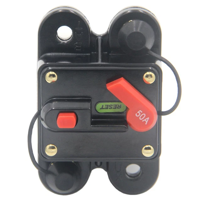 ZOOKOTO 50Amp Circuit Breaker, Trolling Motor Auto Car Marine Boat Bike Stereo A