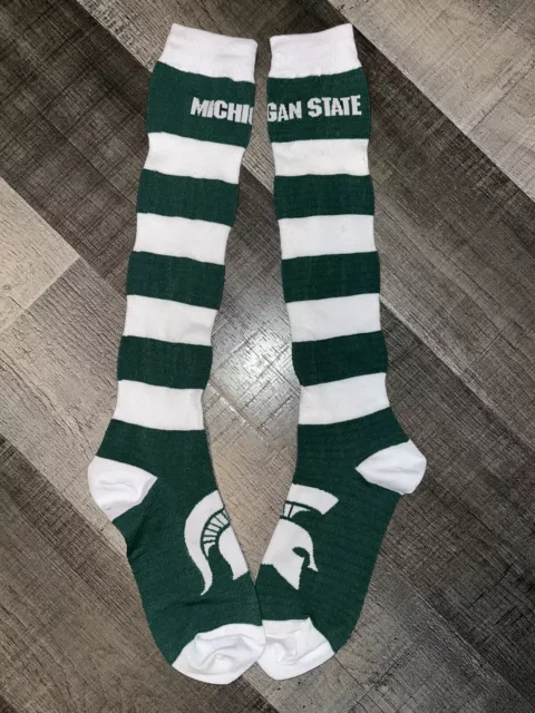 MICHIGAN STATE SPARTANS College Team Green Stripe Adult Logo Knee High ...