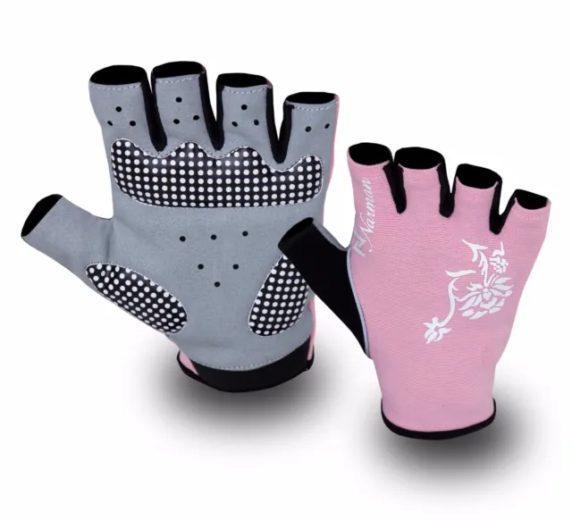 Pink Ladies Gel Gloves Fitness Gym Wear Weight Lifting Workout Training Cycling