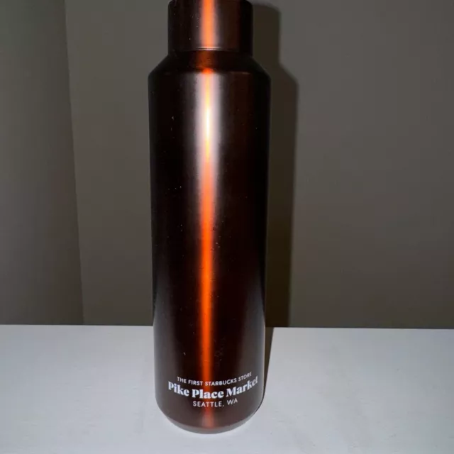 NWT Starbucks Pike Place Market Siren Brown Stainless Steel Water Bottle Tumbler