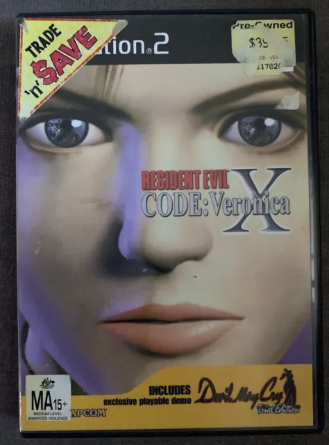 Resident Evil Code: Veronica X PS2 PAL 2003 Survival Horror - w/Manual/Free Post