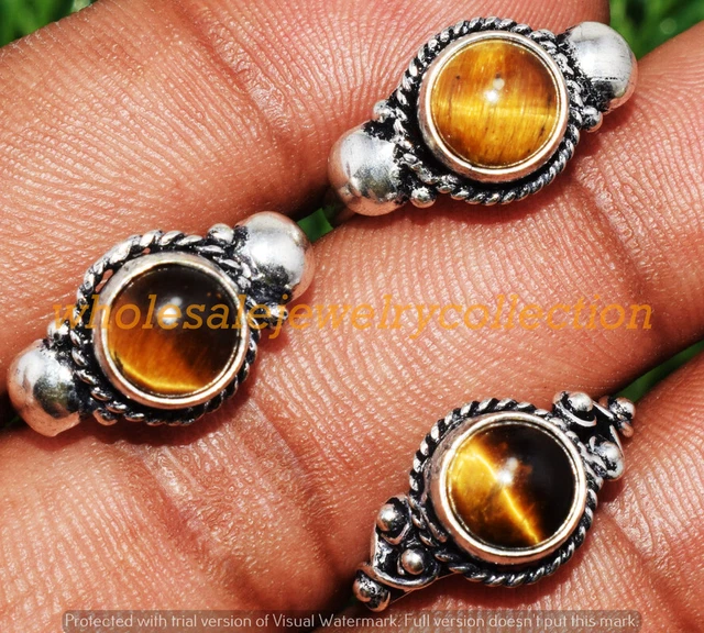 Tiger Eye Gemstone Ring Wholesale 1pcs Lots Handmade Ethnic Jewelry