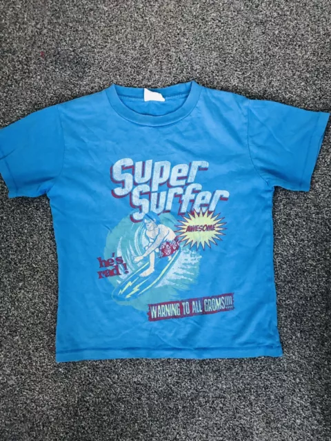 Mini Boden boys surfer print top/T-shirt, age 7-8. EUC