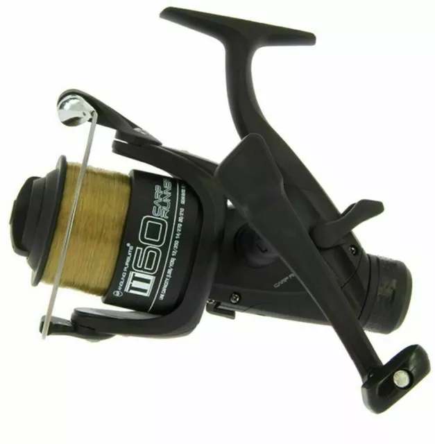 NGT TT60 Carp Fishing Reel Free Spool Runner 4BB Black preloaded with 10LB Line