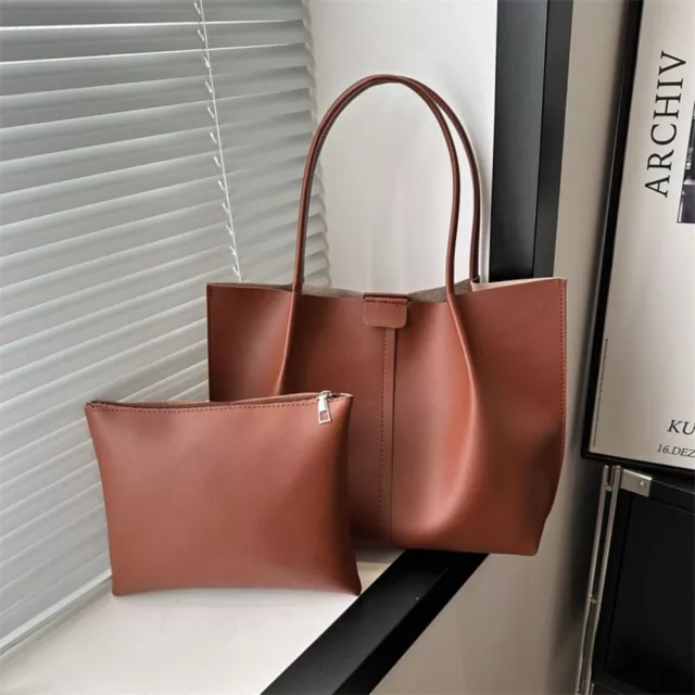 Retro Pu Leather Tote Bag Fashion Shopper Handbag New Women Shoulder Bag