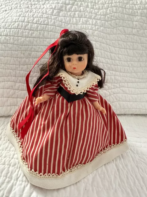 Vintage Madame Alexander Little Women "Jo" Red & White Stripe Dress