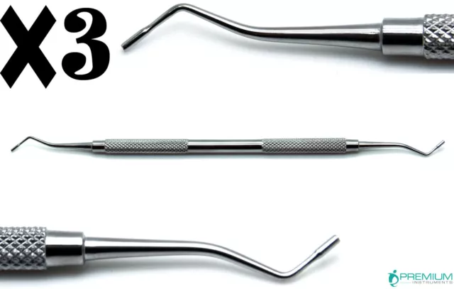 3× Dental Restorative Smooth Pluggers 1.2mm/1.5mm Double End Filling Instrument