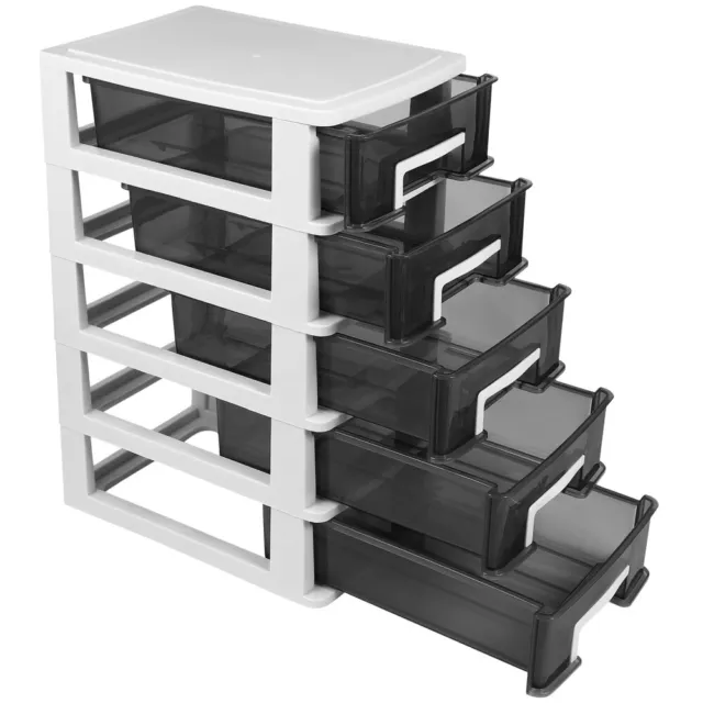 Comix Organizador de escritorio con 6 cajones, cajones rectangulares de  escritorio, almacenamiento de maquillaje de plástico, diseño desmontable