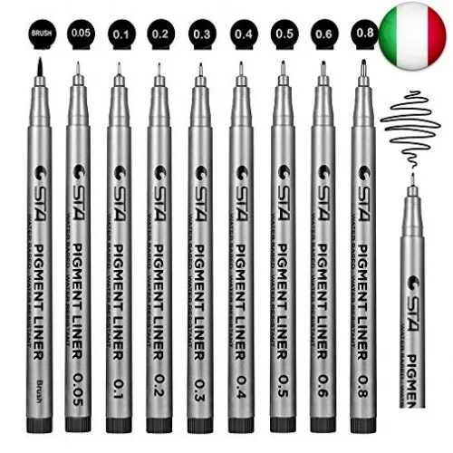BEUPRO FINELINER, NERO Pigment Liner micro penne da disegno per schizzi  disegno EUR 14,15 - PicClick IT