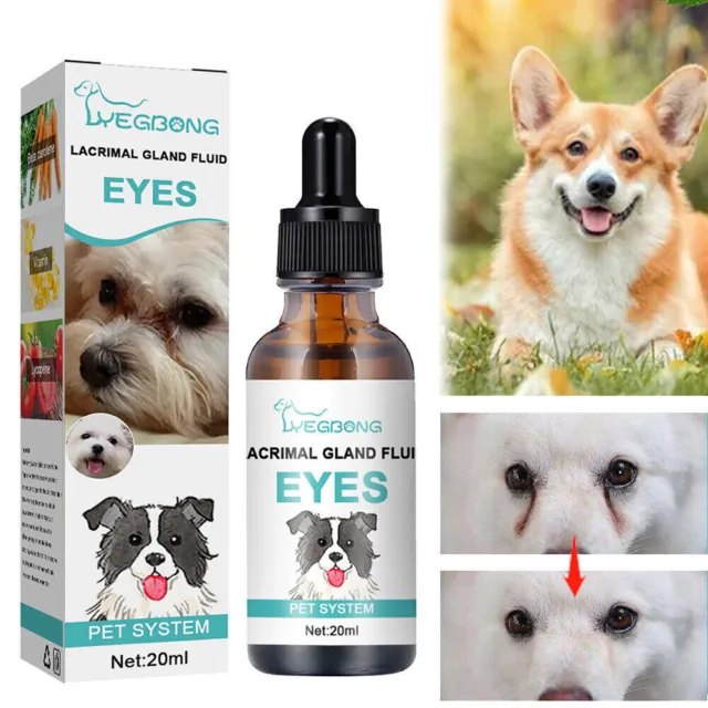 Pet Dog Cat Lacrimal Gland Fluid Eye Drop Tear Stain Remover Face Cleansing 20ml