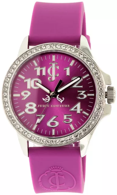 Juicy Couture Jetsetter Crystal Bezel Purple Silicone Women's Watch 1900967