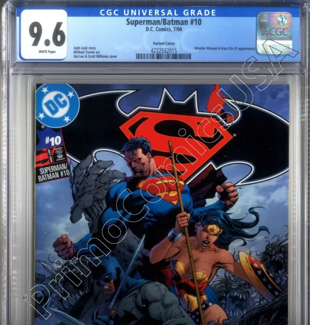 PRIMO:  SUPERMAN BATMAN #10 Wonder Woman J LEE cover DC comics 2004 CGC 9.6 NM+